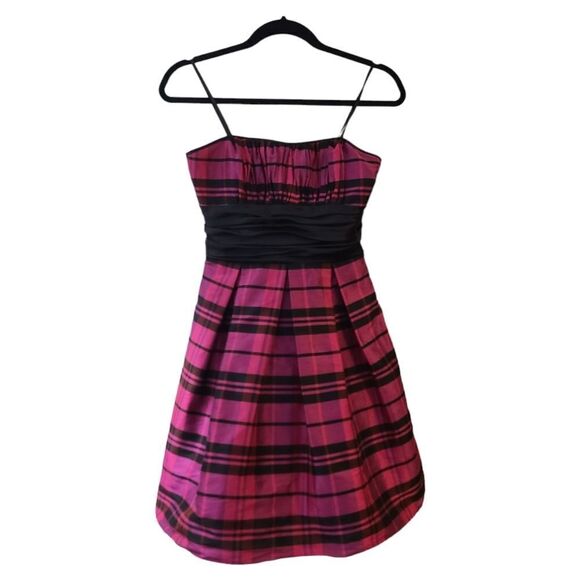 Morgan & Co Pink Plaid Taffeta Y2k Dress - Picture 3 of 14